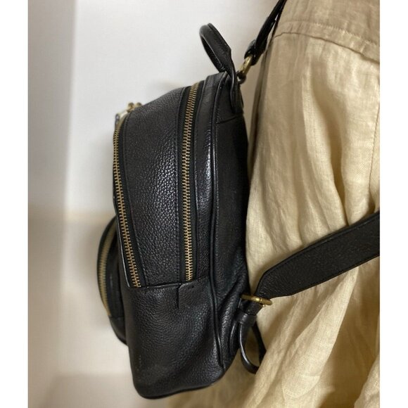 COACH Women's997 Small Backpack Pebbled Black Leather adjustable  EUC - Picture 4 of 16